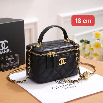 Chanel Bag Top Handle Vanity Case Chain Black