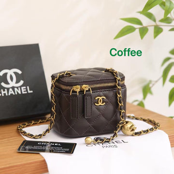 Chanel Bag Quilted Pearl Crush Mini Vanity Case Chain
