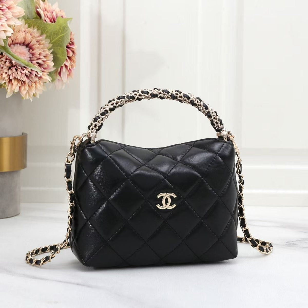 Chanel Bag | 24B Mini Top Handle Bag Chain Black