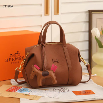 Hermès Bag Brown Leather Satchel Handbag Styled
