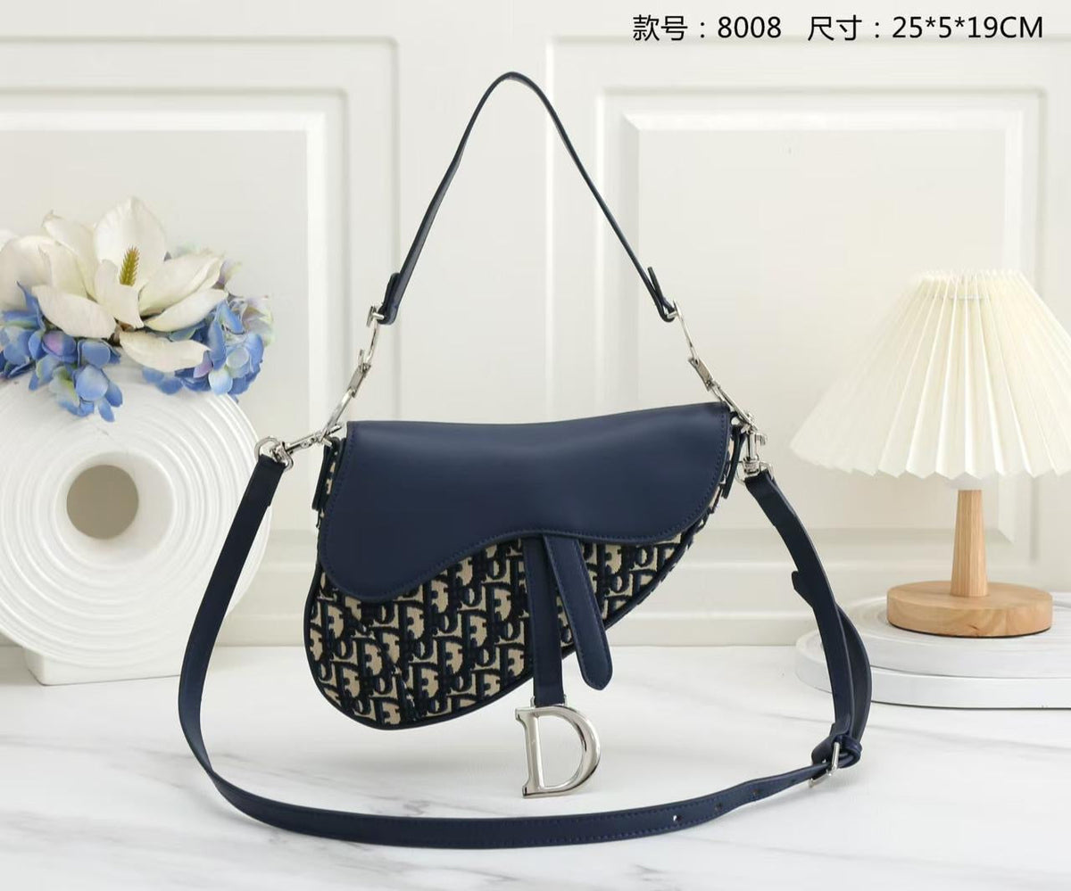 Dior Dior Saddle Blue Dior Oblique Jacquard Bag