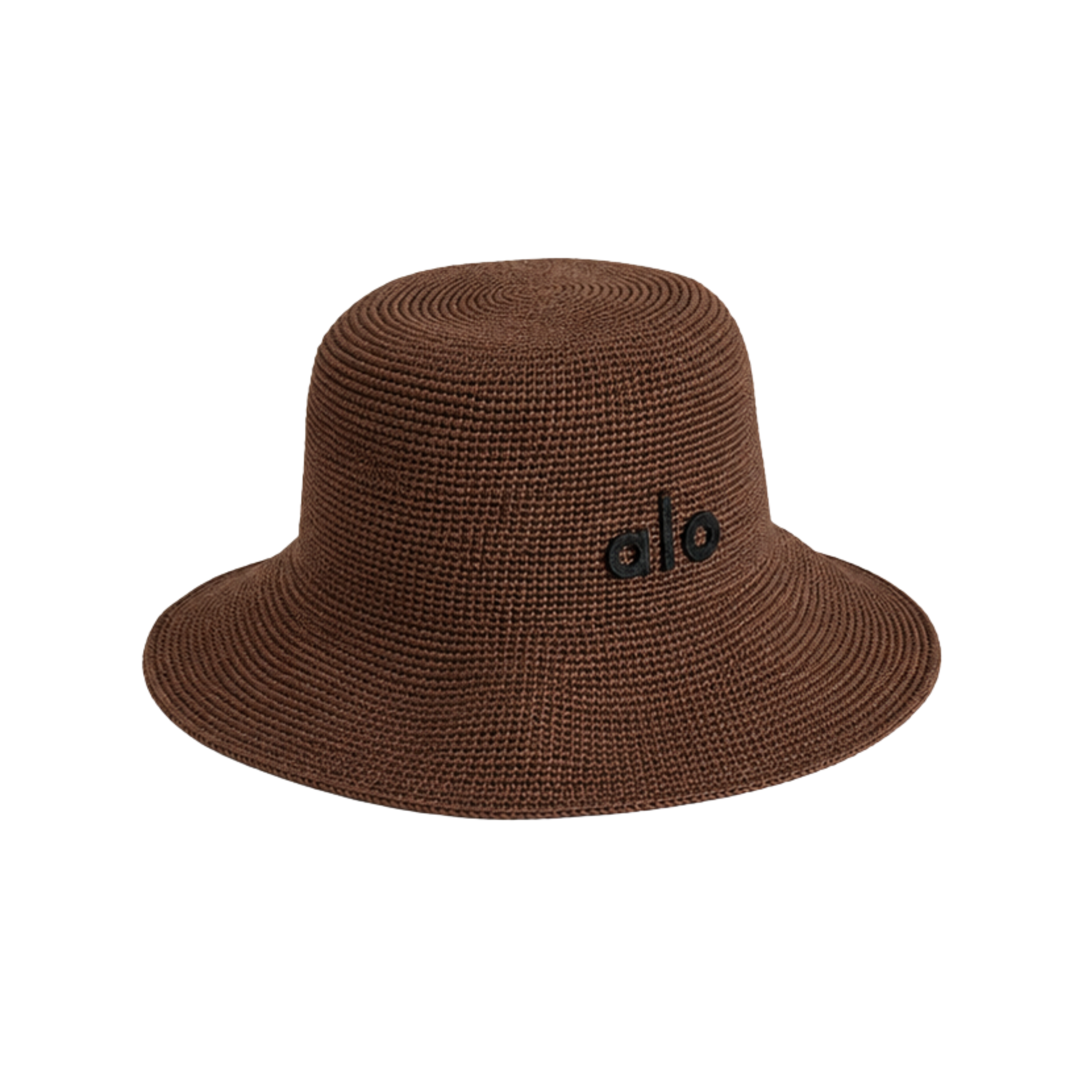 Alo Yoga Woven Raffia Bucket Cap Espresso Brown