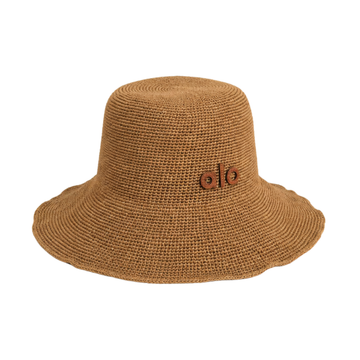 Alo Yoga Woven Straw Bucket Cap Tan