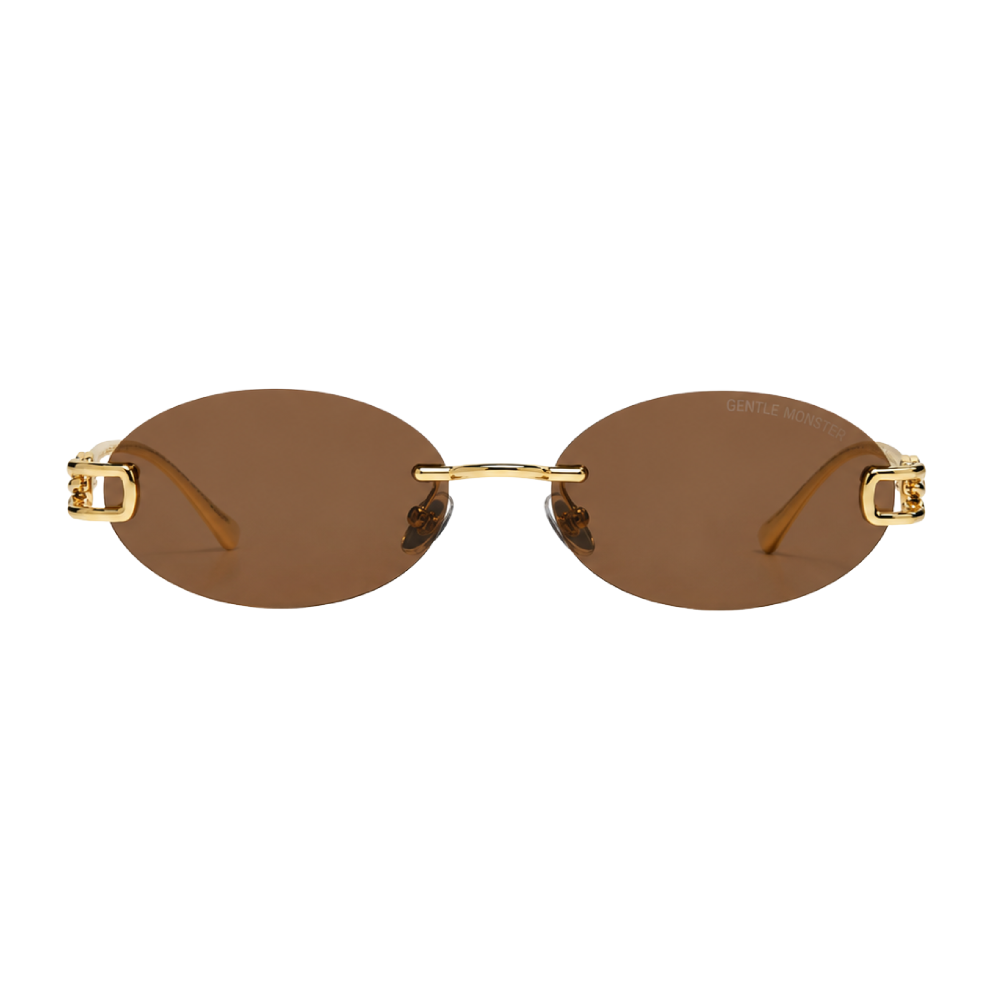 Gentle Monster Sunglasses Rimless Oval Gold Frame