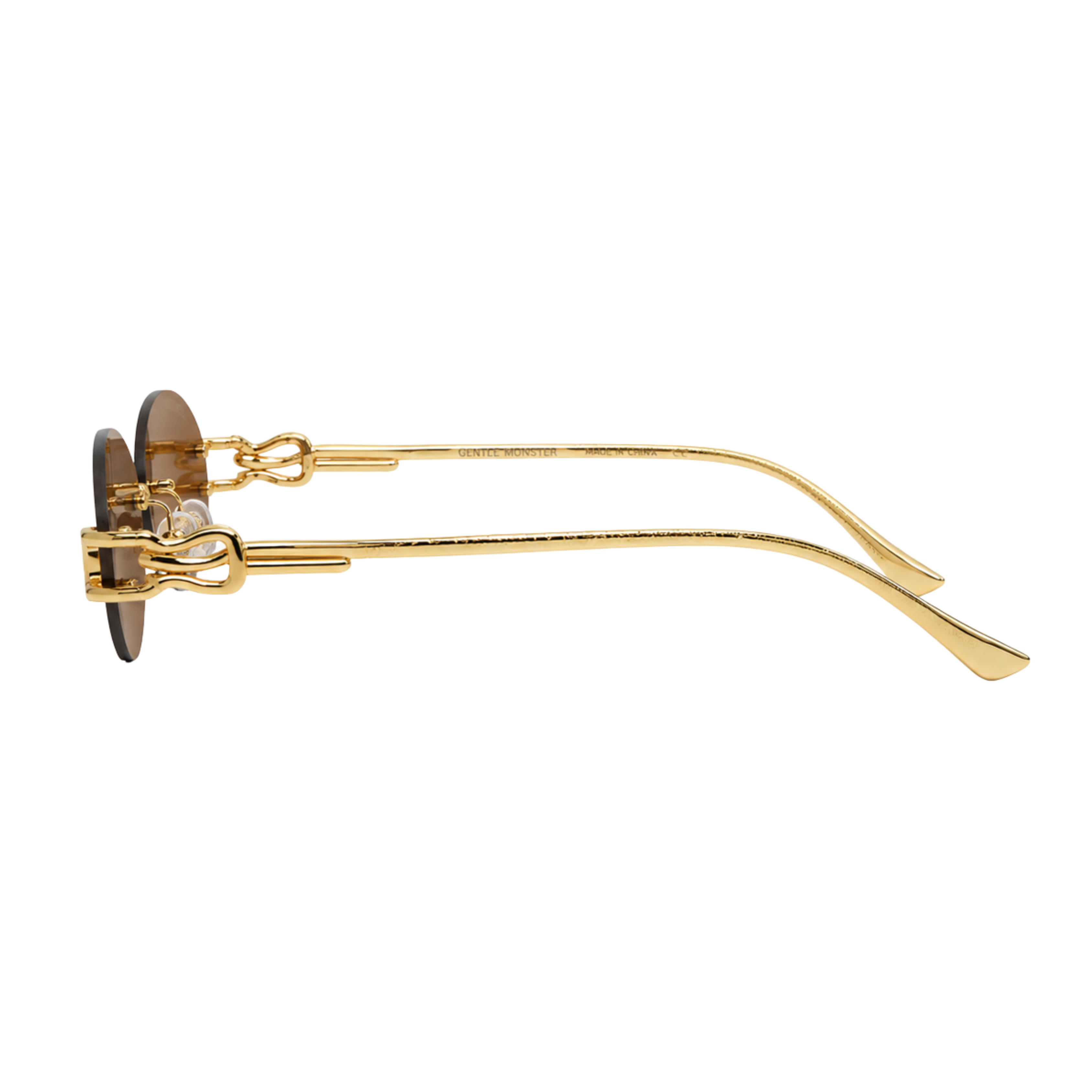 Gentle Monster Sunglasses Rimless Oval Gold Frame