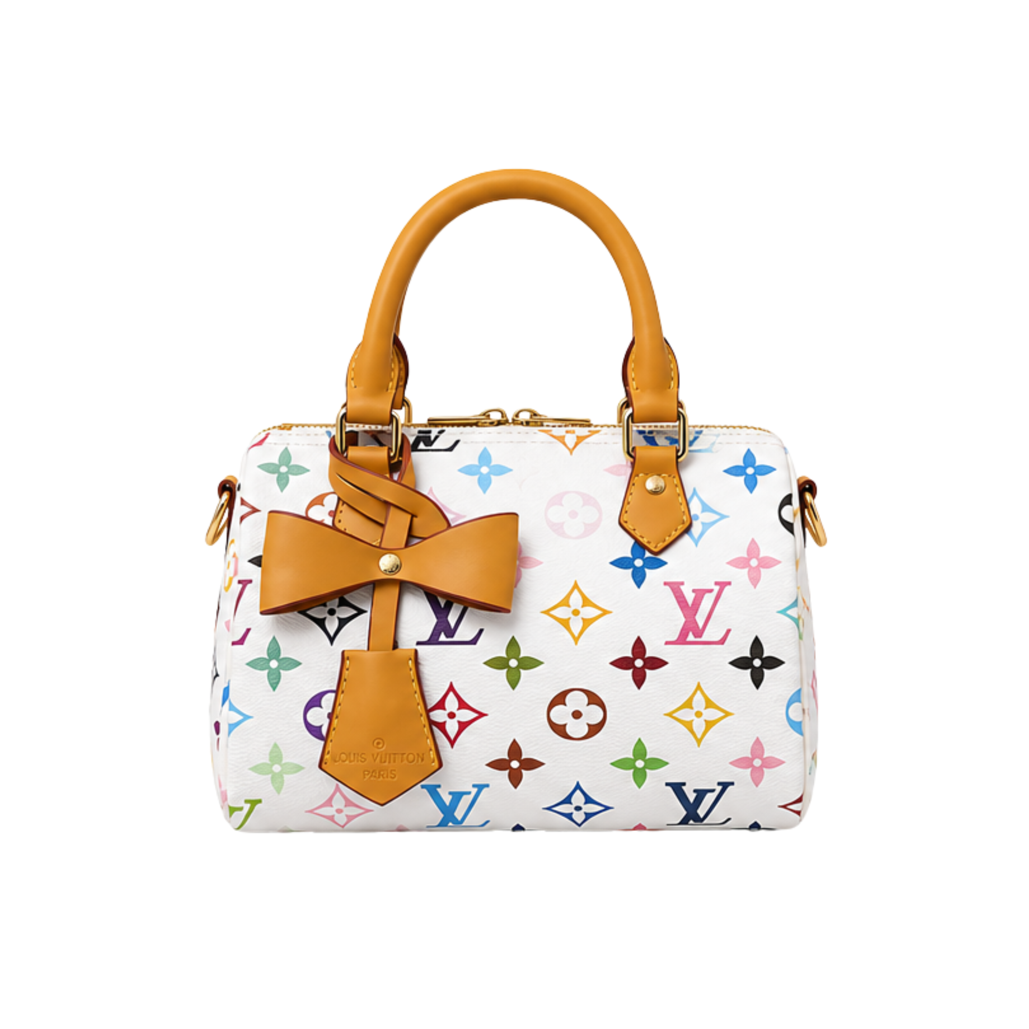 Louis Vuitton X Takashi Murakami Speedy White Multicolor Monogram Bag