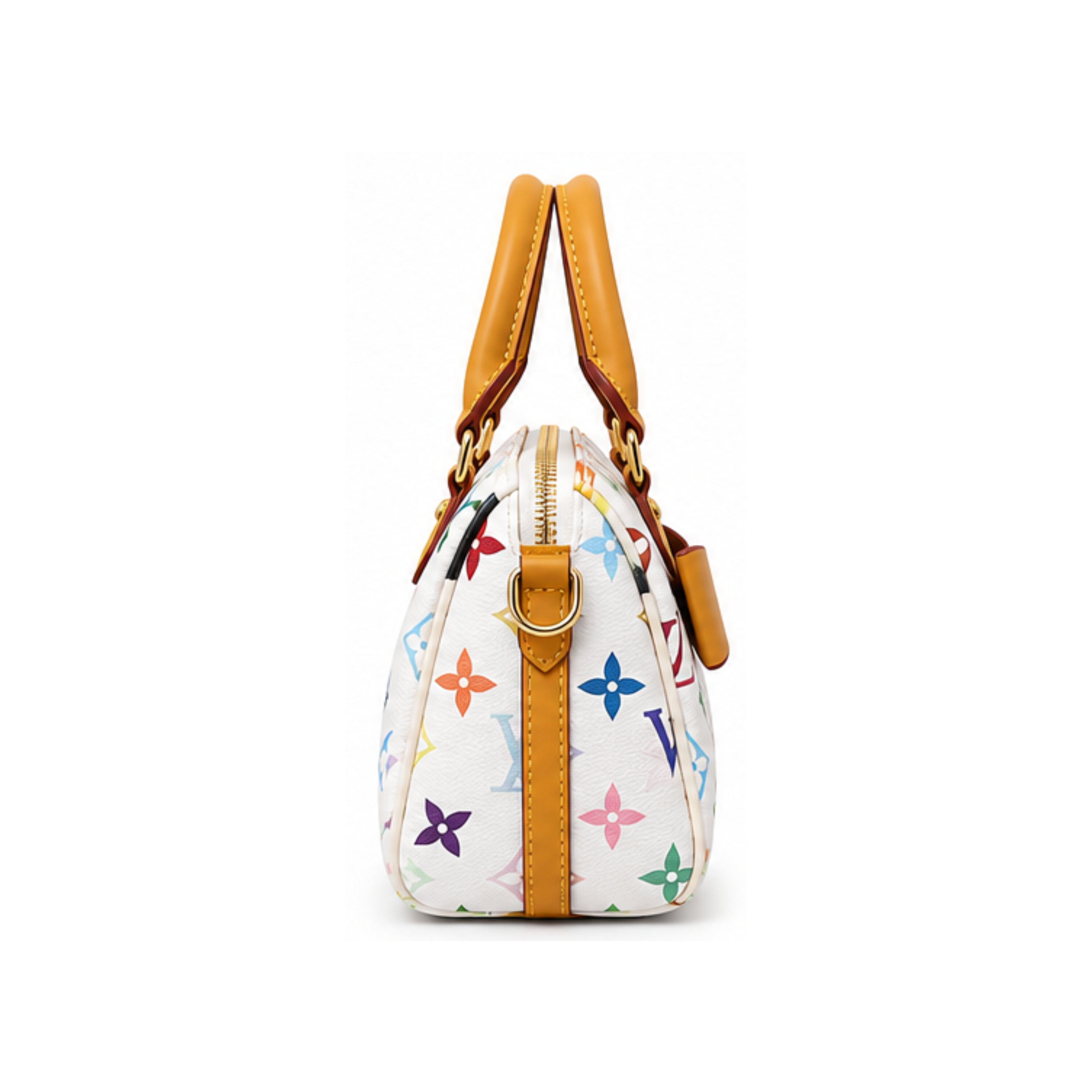 Louis Vuitton X Takashi Murakami Speedy White Multicolor Monogram Bag