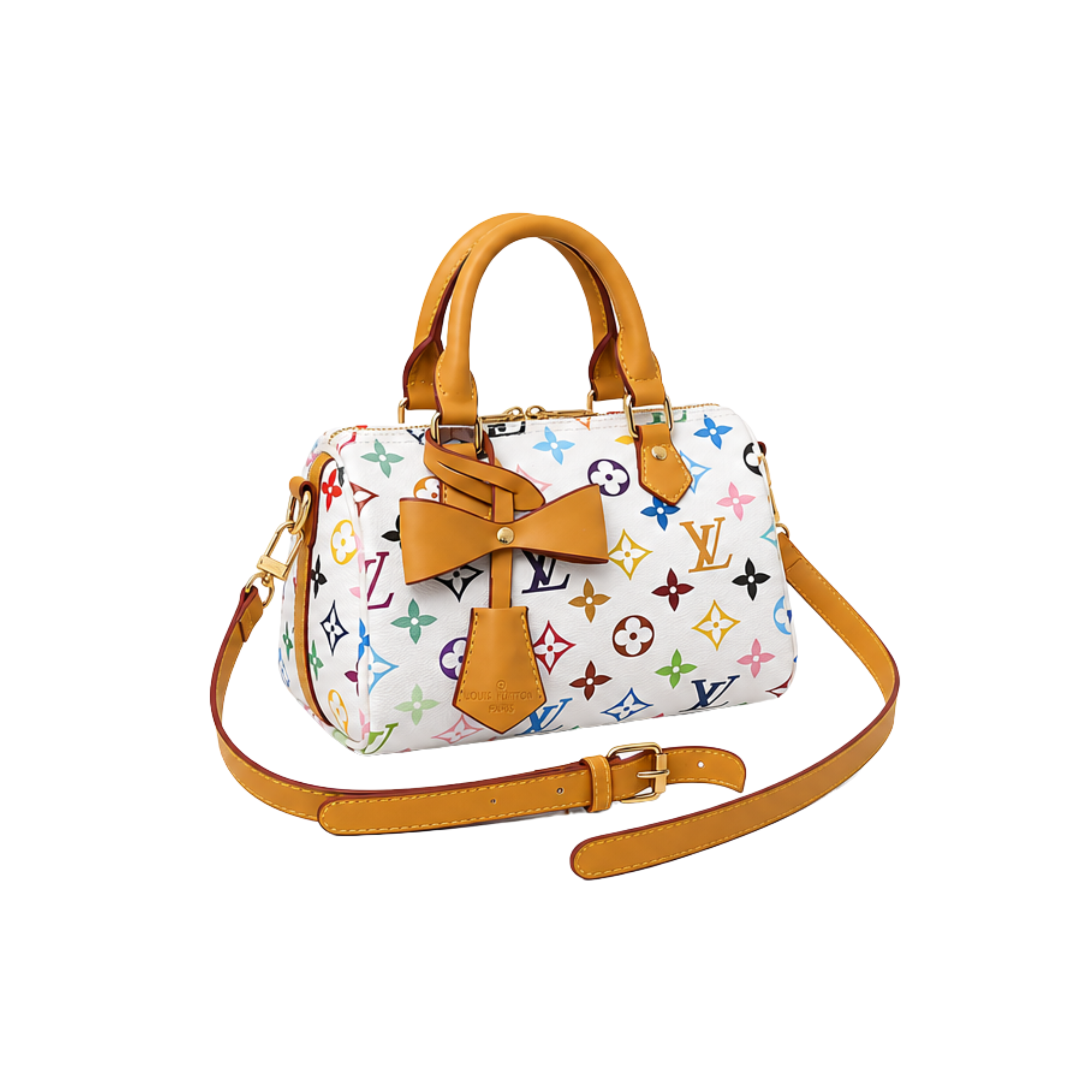 Louis Vuitton X Takashi Murakami Speedy White Multicolor Monogram Bag