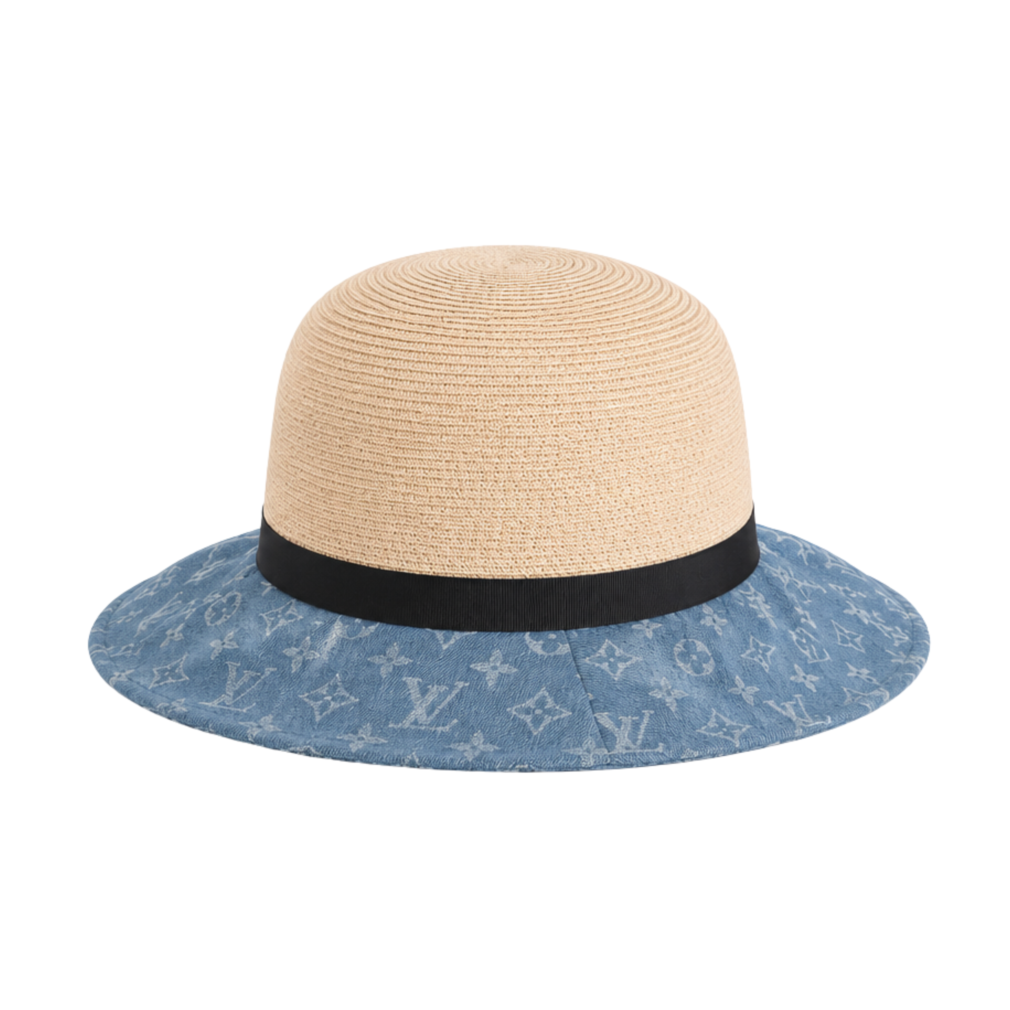Louis Vuitton Dauphine Straw Bucket Cap Denim Blue