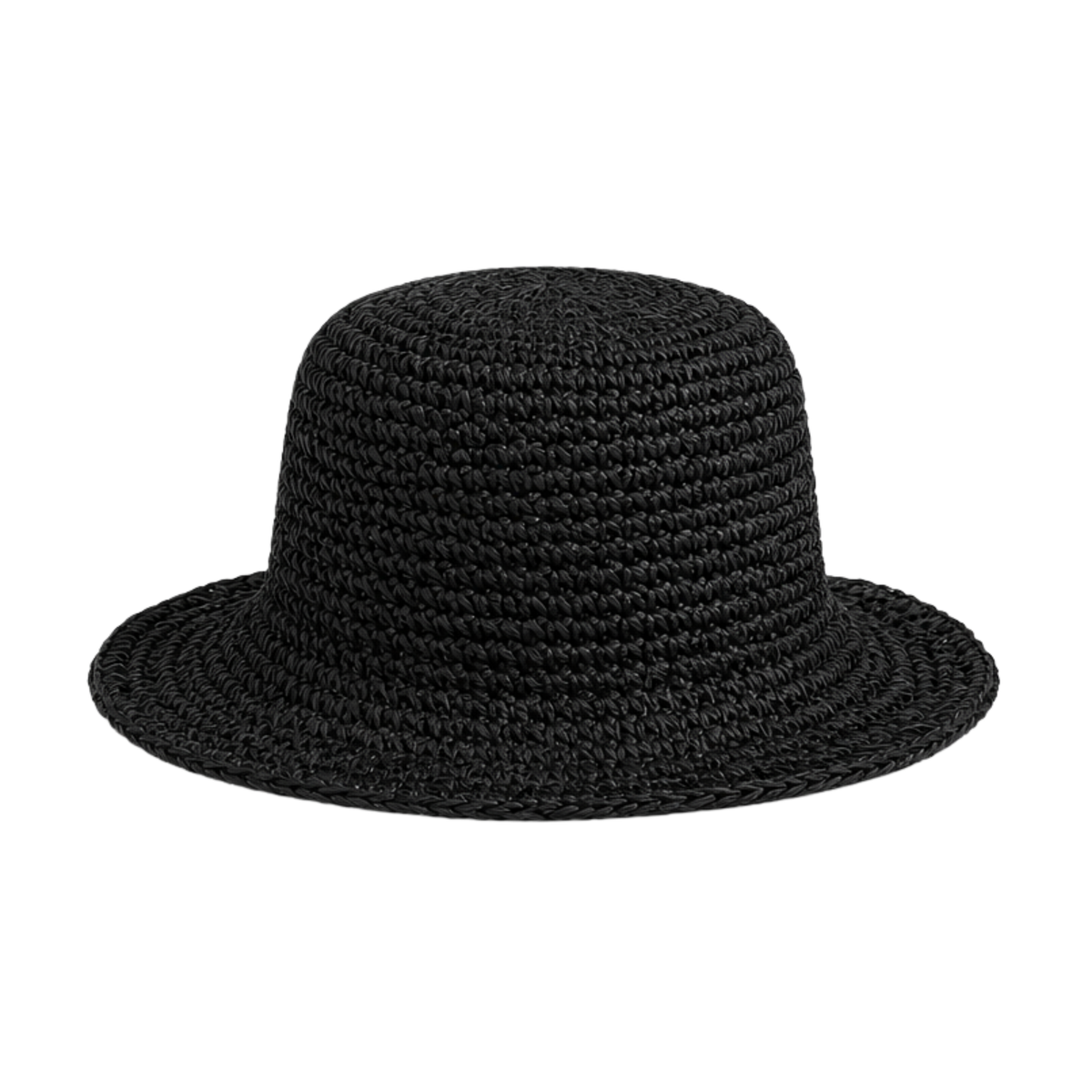 Miu Miu Raffia-Effect Bucket Cap Black
