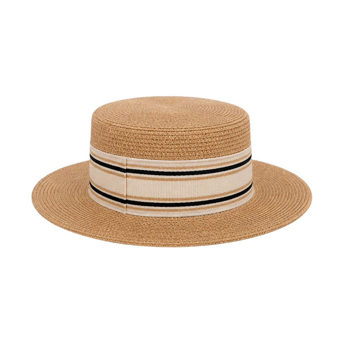 Miu Miu Raffia Boater Cap Natural White