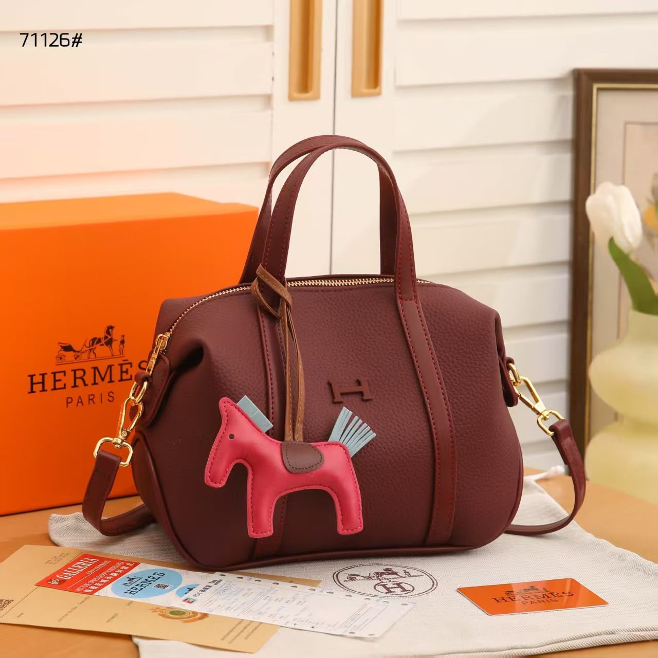 Hermès Bag Togo Leather Satchel Brown Leather