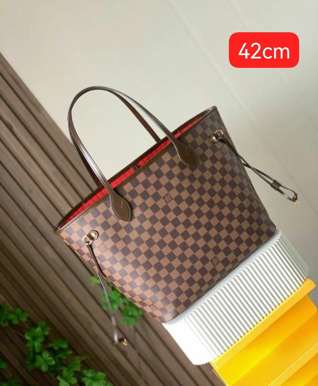 Louis Vuitton Bag Neverfull MM Tote Brown Tan