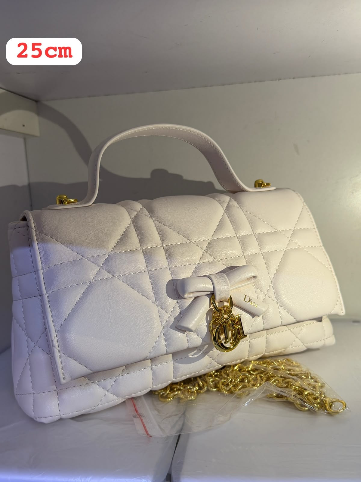 Dior Bag Top Handle Mini Bag White