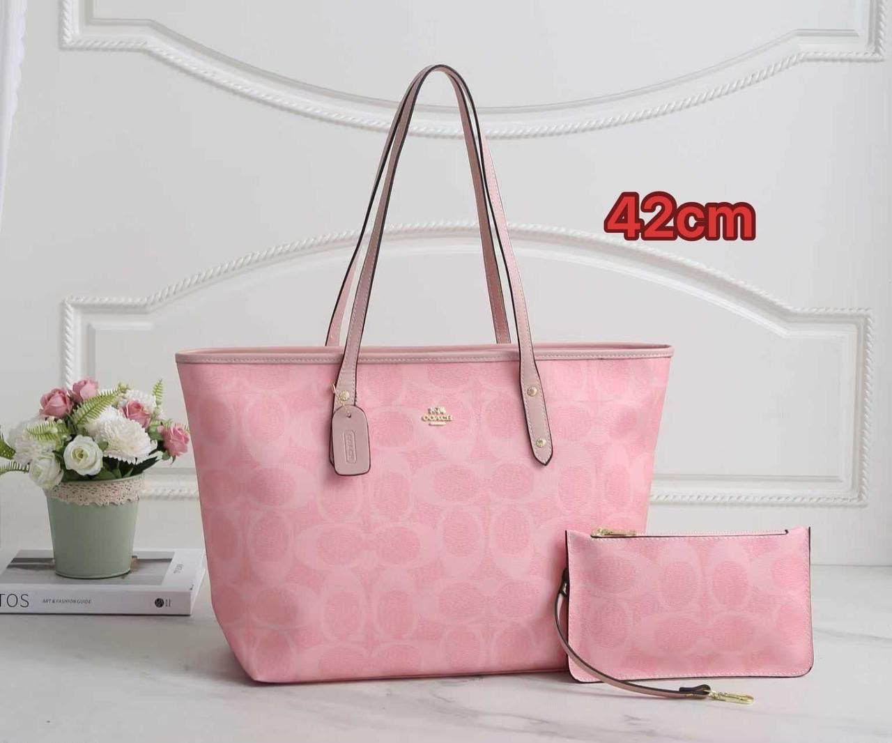 Coach Bag City Tote in Signature Canvas Powder Pink