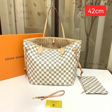 Louis Vuitton Bag Neverfull GM Handbag White Tan