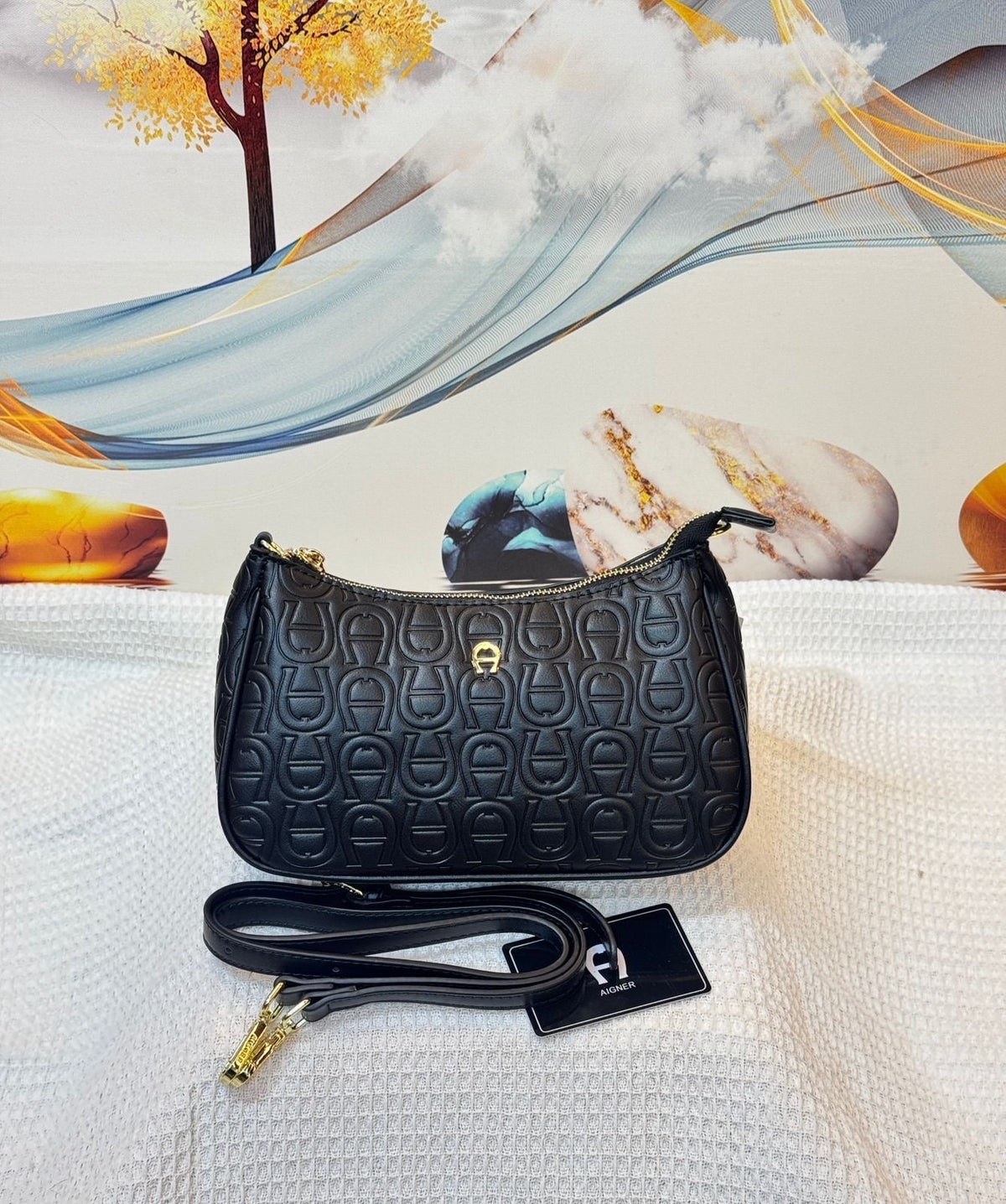 Aigner Bag | Diadora Logo Pochette XS Quilted Grained