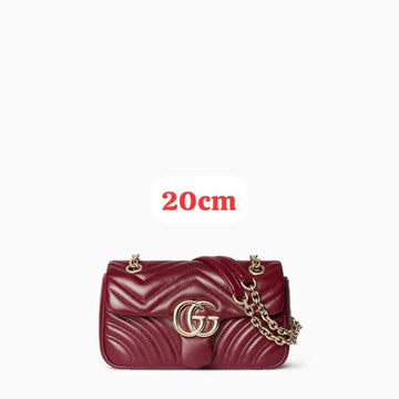 Gucci GG Marmont Matelassé Shoulder Burgundy Leather Bag