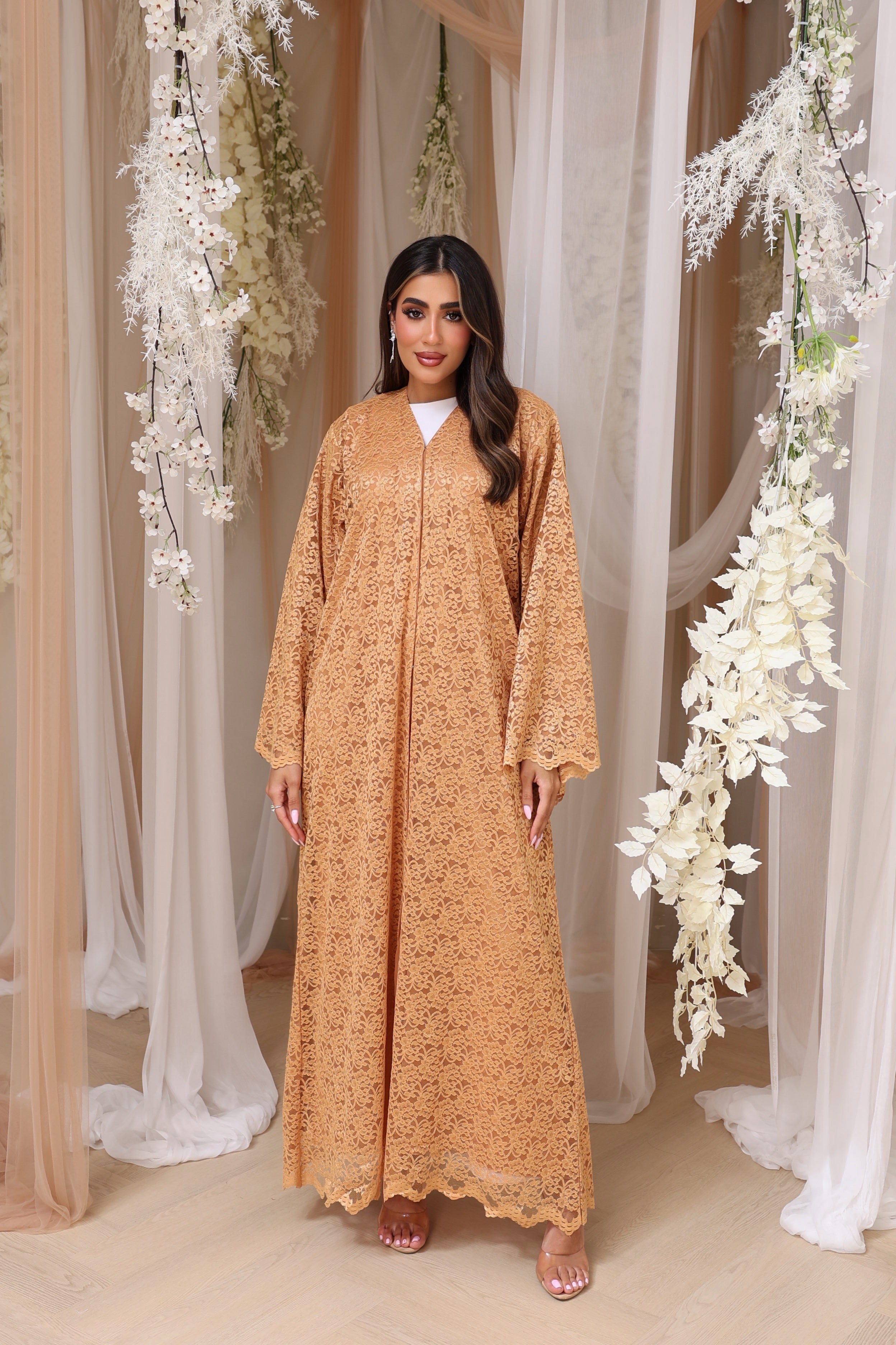 Mustard Lace Abaya
